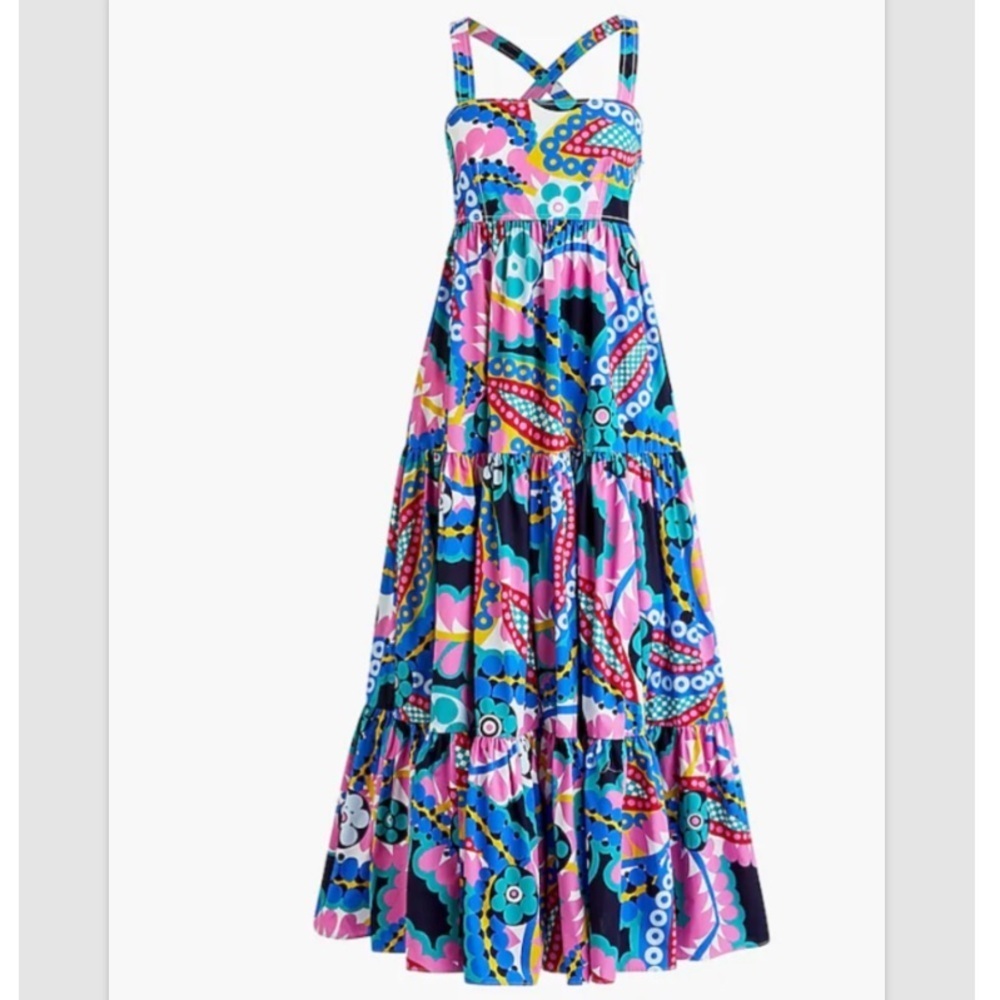 Tiered Maxi Dress in Ratti Kaleidoscope Floral Custom Italian Print Sz 6 NWOT